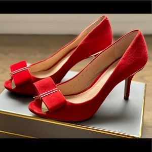 Brand new red suede leather Heel ( size 8.5 )